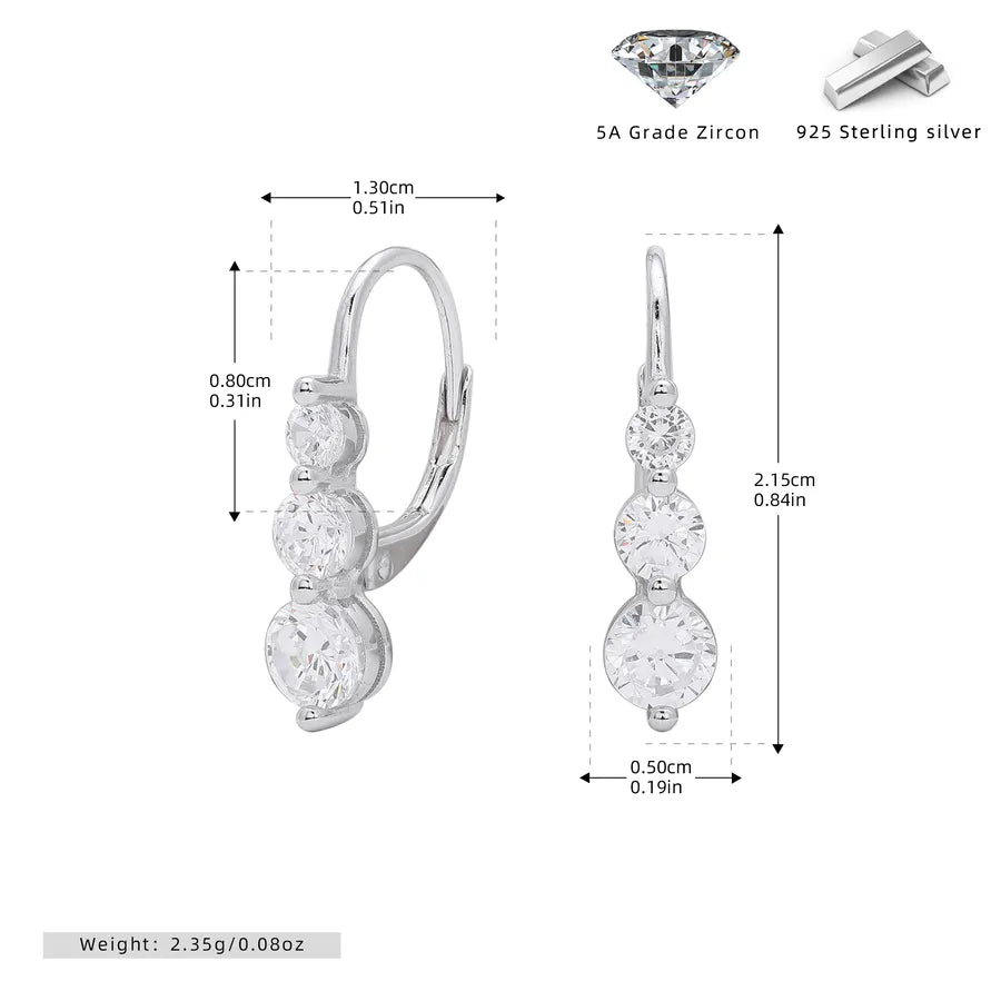 1 Paar 18K Gold plattiert Weißgold plattiert Rhodium plattiert 925 Sterling Silber Zirkon 925 Sterling Silber Ohrringe Wassertropfen Ohrringe | Shop Nory