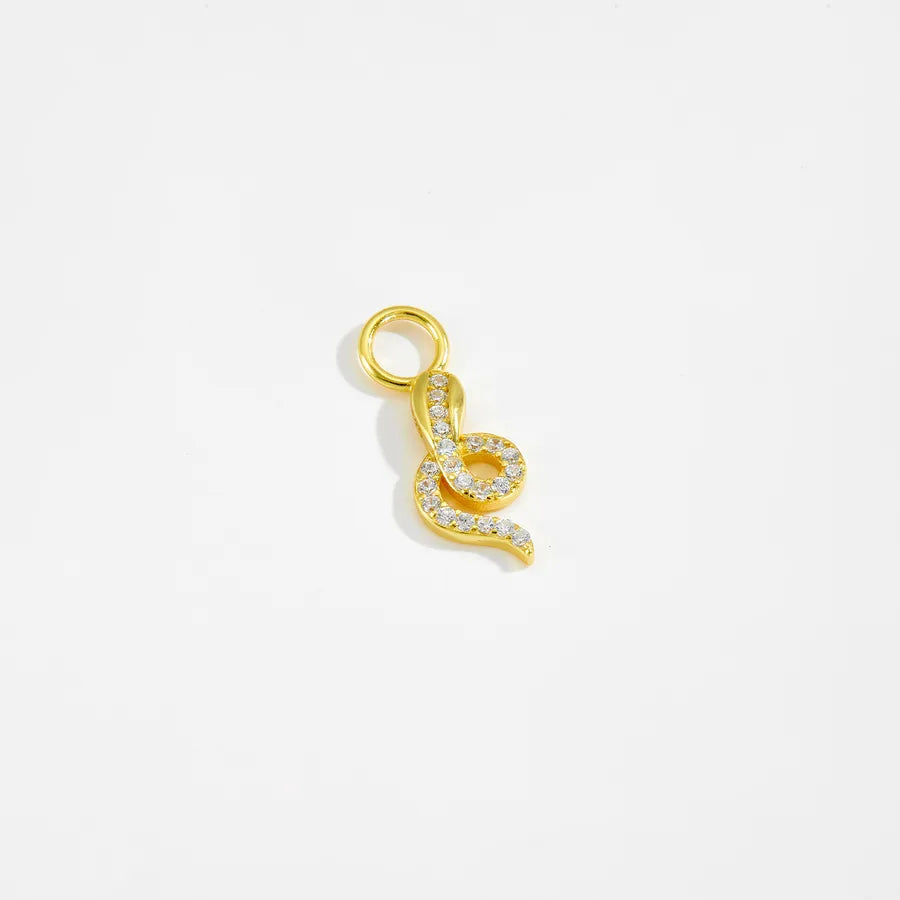 1 Stück 12,5 mm 925 Sterling Silber Zirkon Mond Schlange Polierte Anhänger Schmuck Zubehör | Shop Nory