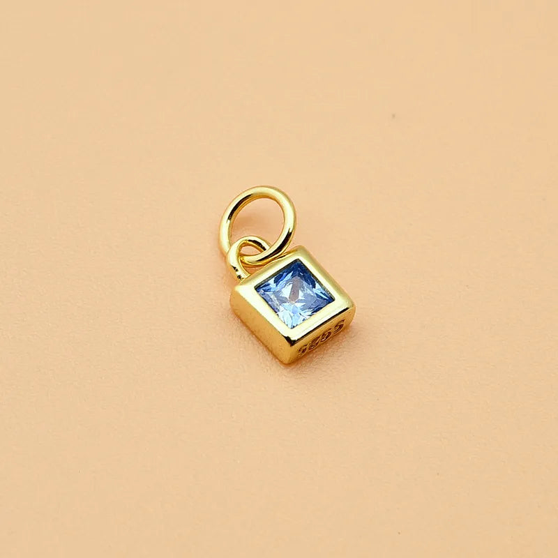 1 Stück 4*6mm Loch 2~2,9mm 925 Sterling Silber Zirkon Geometrisch Polierter Anhänger Schmuck Zubehör | Shop Nory