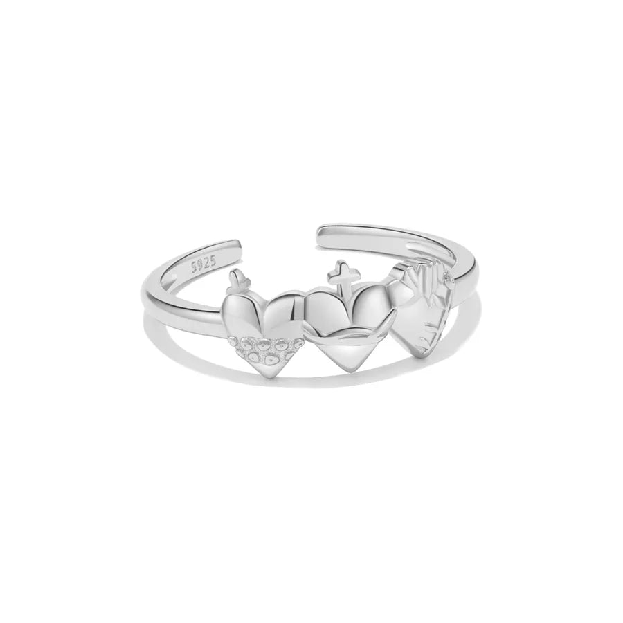 925 Liebendes Herz in Sterlingsilber Halskette Ring Ohrringe Anzug Frauen Koreanischer Stil Mode Persönlichkeit Trend Vielseitig Fortgeschrittenes Designgefühl | Shop Nory