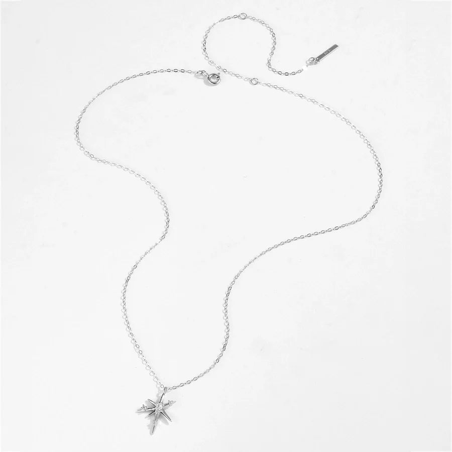 925 Sterling Silver Zircon Kabelkette Geometrische Anhänger Halskette | Shop Nory