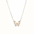 925 Sterlingsilber Zirkon Kabelkette Hohlrauminlage Schmetterlingshalskette | Shop Nory