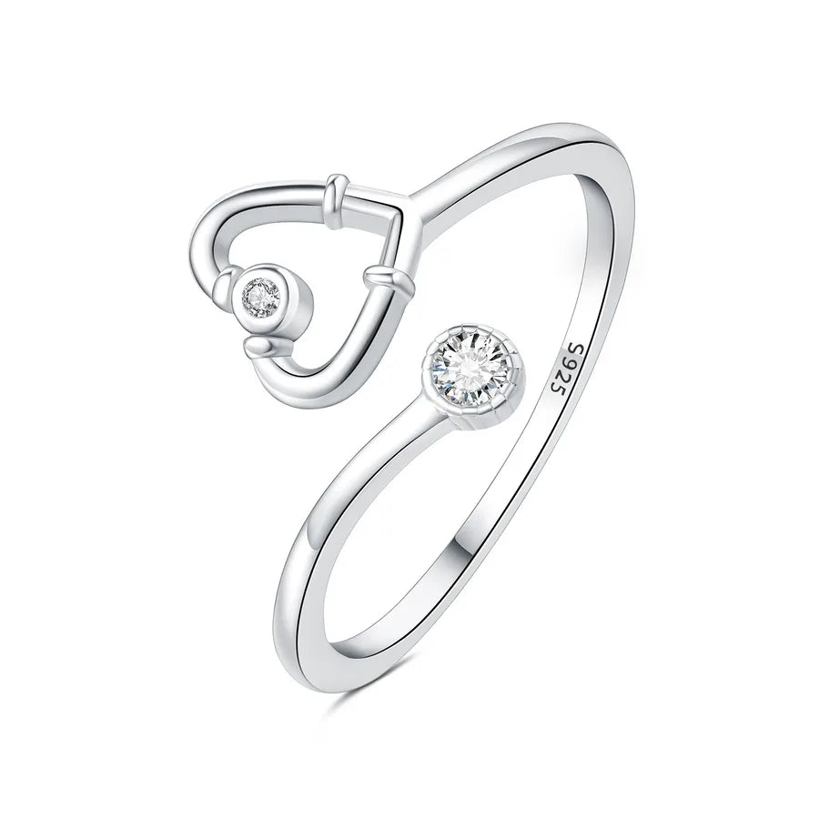 925 Sterlingsilber Buchstaben-Mond-Flugzeug Offene Ringe 925 Sterlingsilber Ringe | Shop Nory