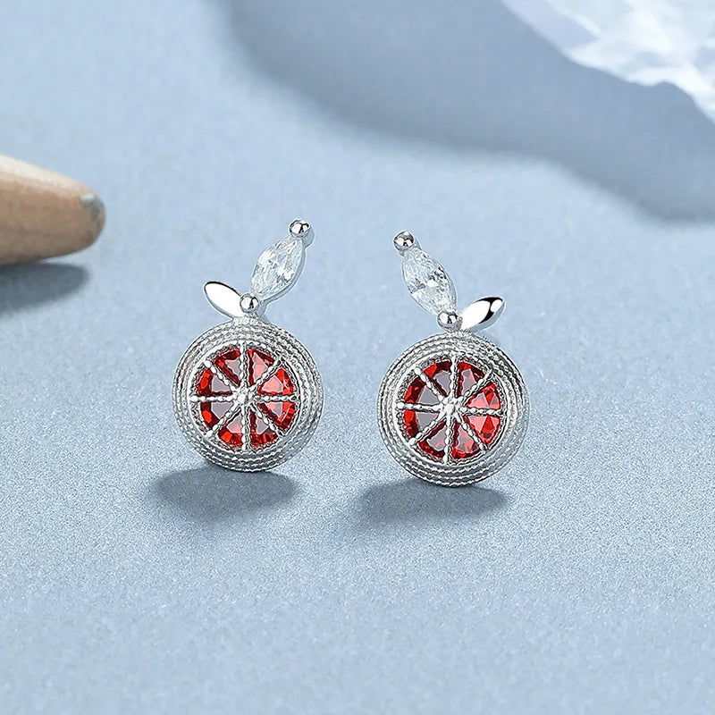 1 Paar 925 Sterling Silber Zirkon 925 Sterling Silber Ohrringe Grapefruit Ohrstecker | Shop Nory