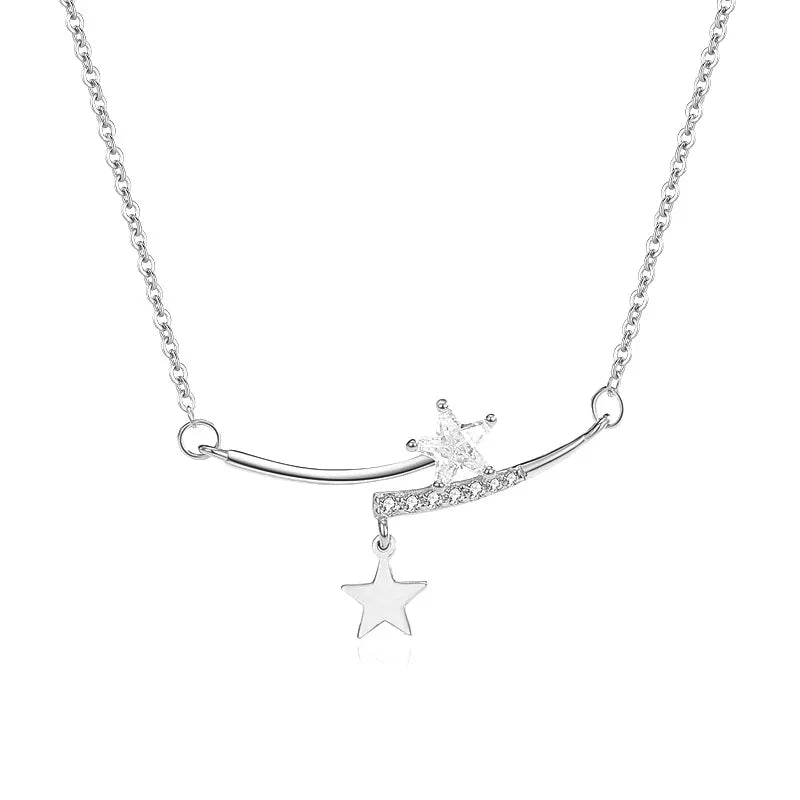 925 Sterling Silber Zirkon Kabelkette Stern Anhänger Halskette | Shop Nory