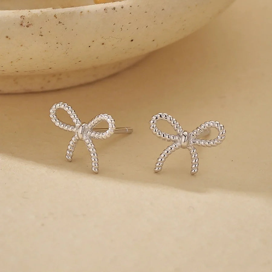 1 Paar 925 Sterling Silber 925 Sterling Silber Ohrringe Schleife Knoten Ohrstecker | Shop Nory
