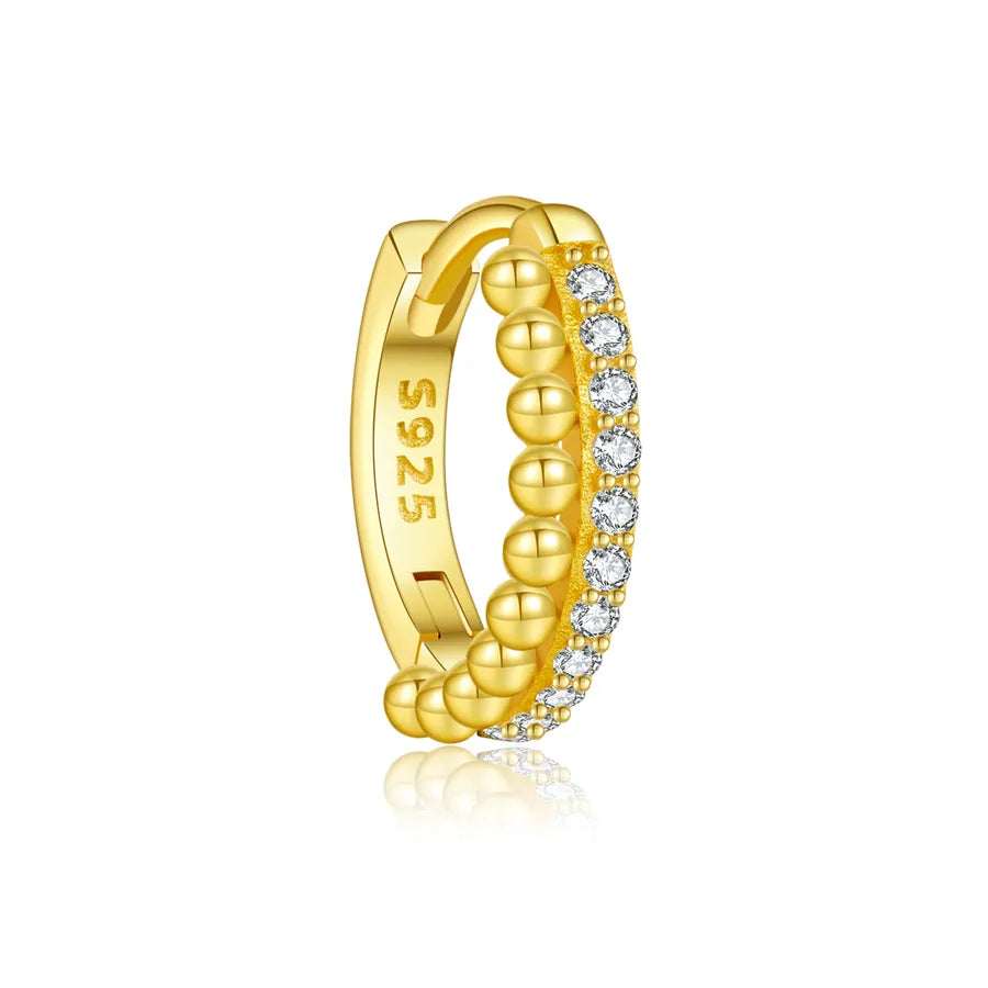 1 Stück 18K vergoldet Weißgold plattiert 925 Sterling Silber Zirkon 925 Sterling Silber Ohrringe Runde Ohrringe | Shop Nory