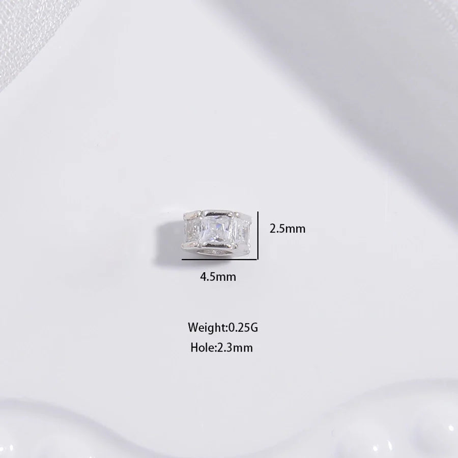 S925 Sterlingsilber T Quadrat Diamant Hohlperle Separate/lose Perlen Handgemacht DIY Große Öffnung so gut wie Regenfass Perlen Perlenzubehör Sz73 | Shop Nory