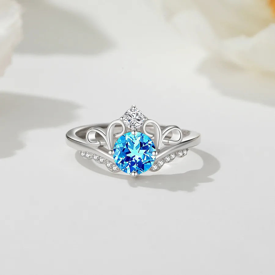 925 Sterlingsilber Zirkon Krone Verstellbarer Ring 925 Sterlingsilber Ringe | Shop Nory