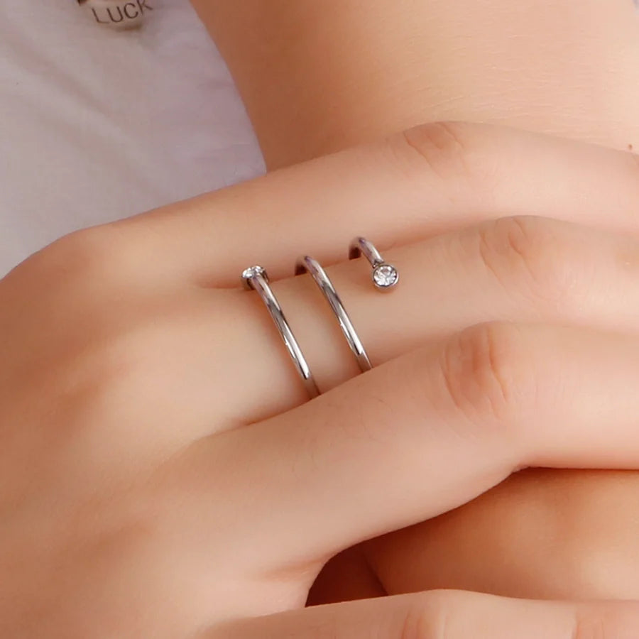 Ring "Mona" in Edelstahl - 18k vergoldet mit Zirkoniastein | Shop Nory