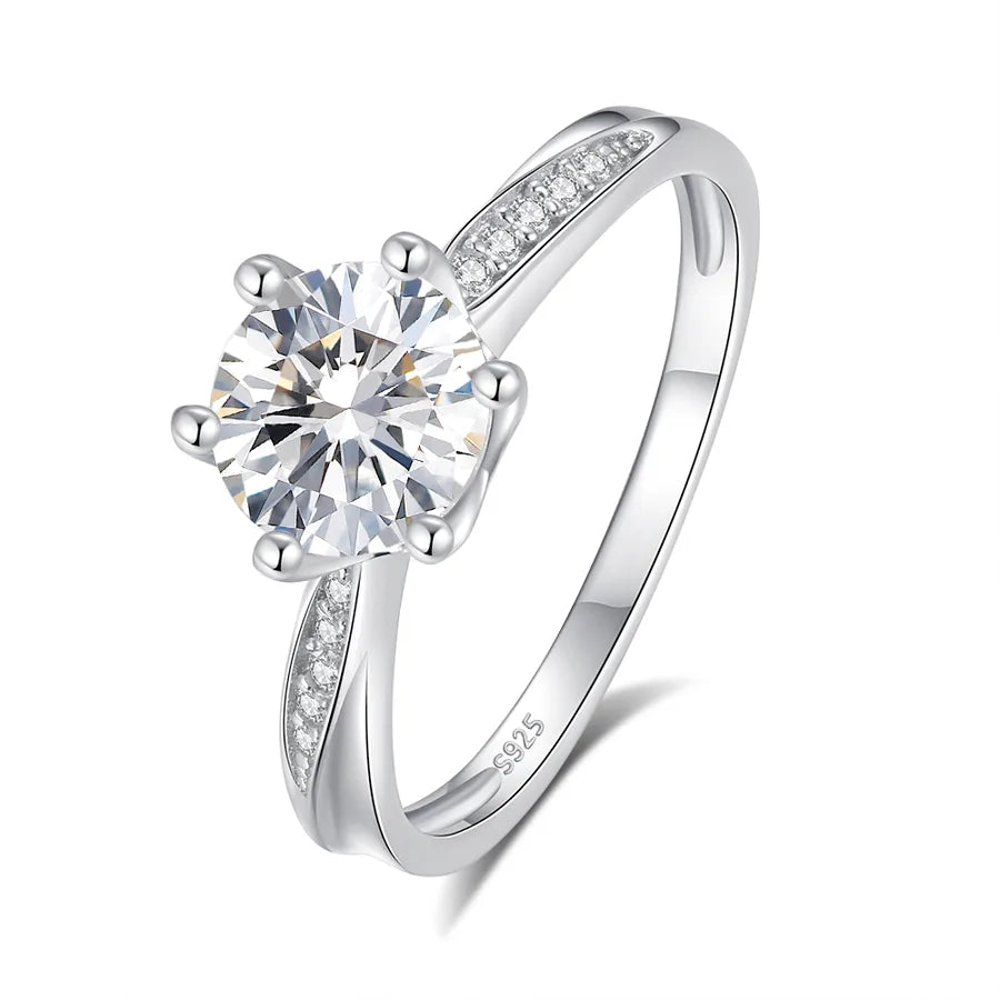 925 Sterling Silver Moissanite Zircon Rundringe | Shop Nory