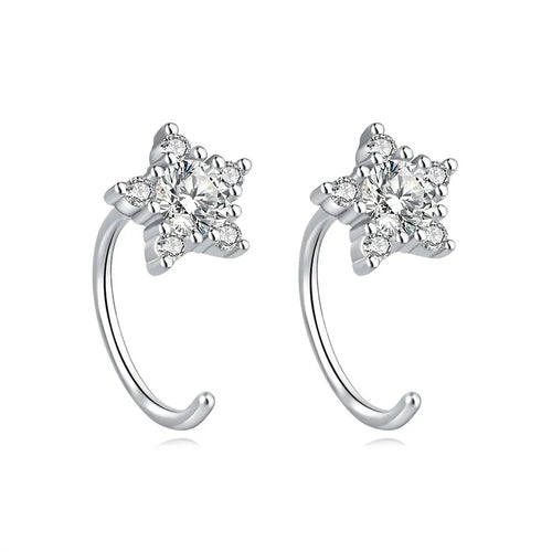 1 Paar 925 Sterling Silber Zirkon 925 Sterling Silber Ohrringe Stern Mond Herzform Ohrstecker | Shop Nory