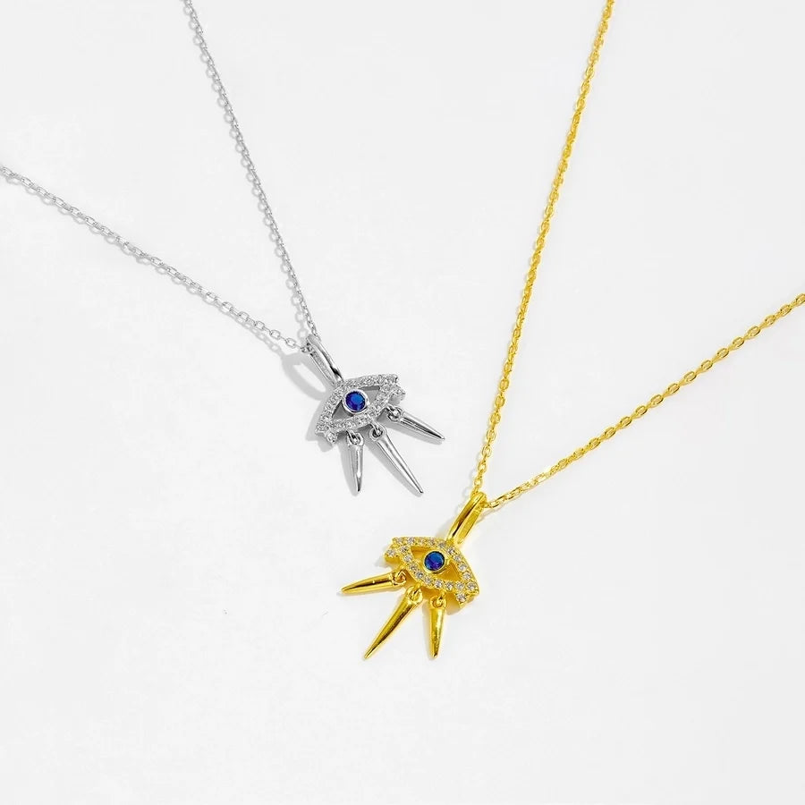 925 Sterling Silber Zirkon Kabelkette Teufelsauge Anhänger Necklace | Shop Nory
