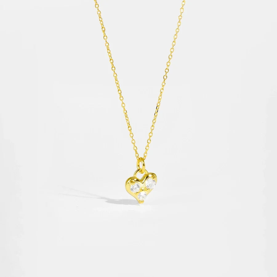 925 Sterling Silver Zirkon Kabelkette Herzform Anhänger Halskette | Shop Nory