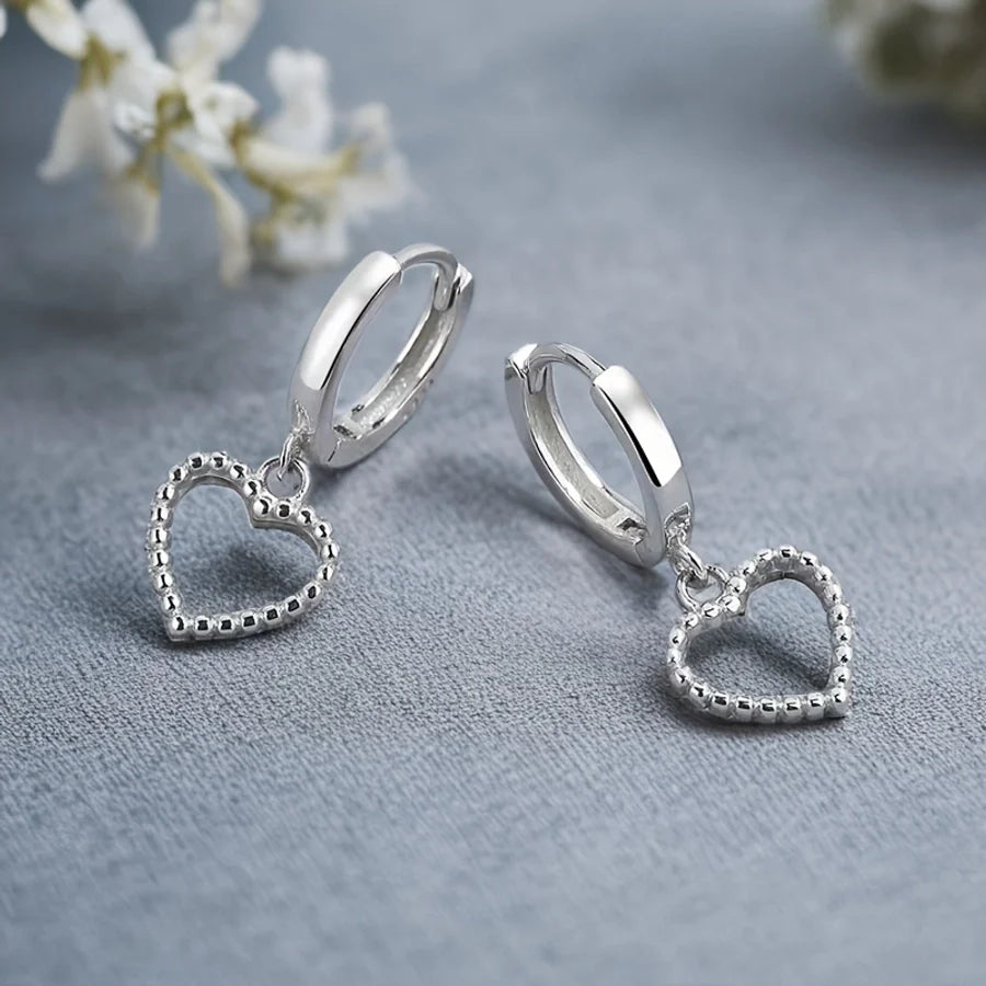 K Gold Vergoldet Weißgold Vergoldet 925 Sterling Silber 925 Sterling Silber Ohrringe Herzform Tropfenohrringe | Shop Nory