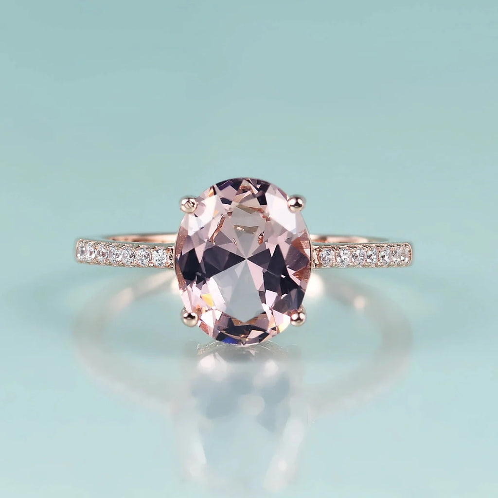Pink Morganit-Ring Roségold ovaler Schliff | Shop Nory
