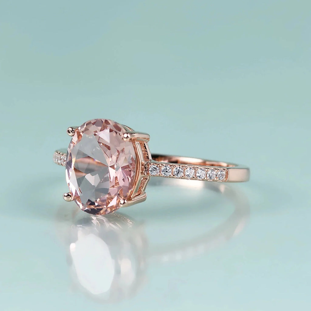 Pink Morganit-Ring Roségold ovaler Schliff | Shop Nory