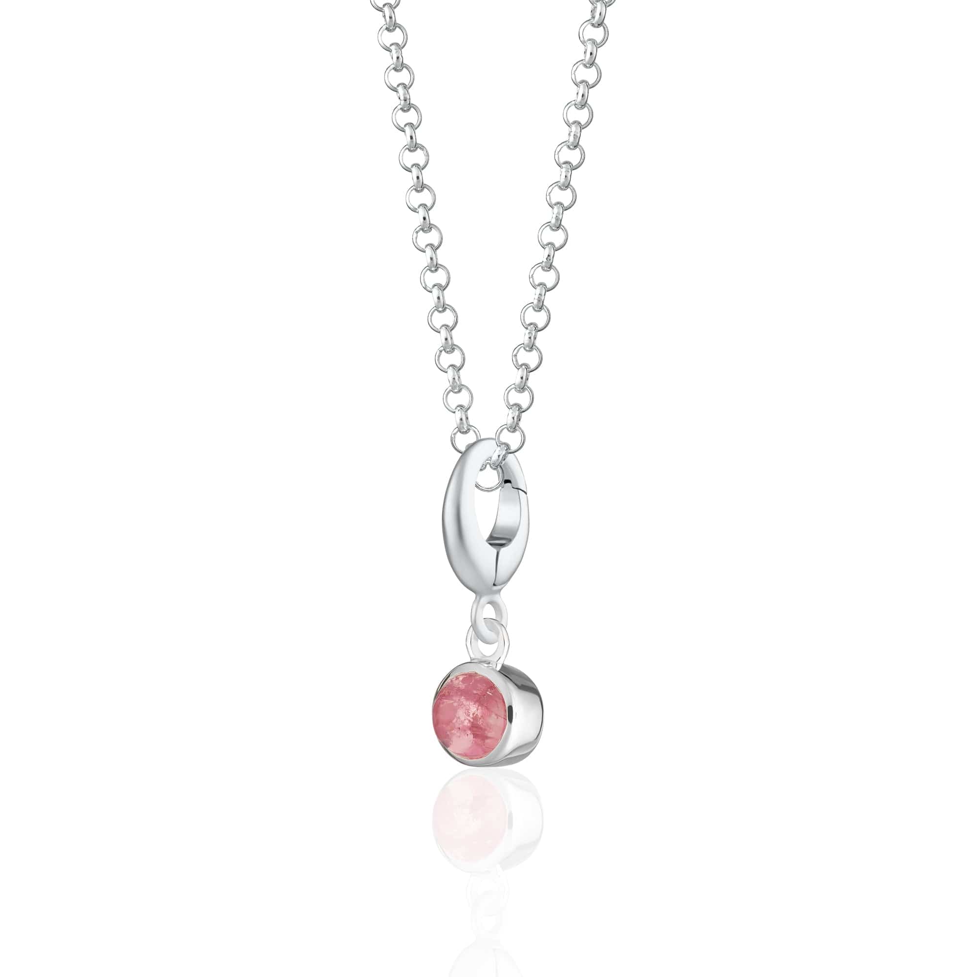 Oktober Geburtsstein Charm Halskette (Pink Turmalin) | Shop Nory