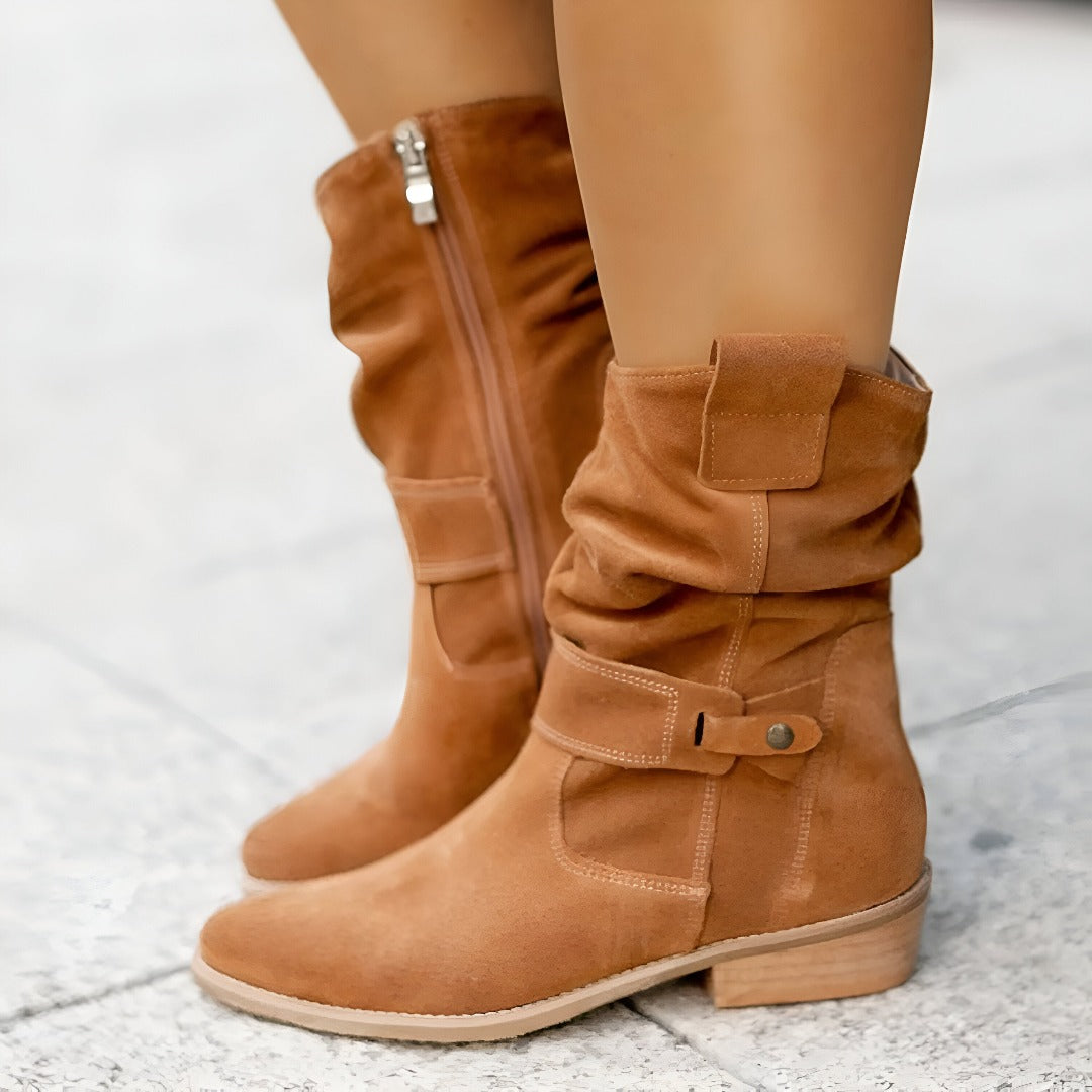 Damen Kunst-Wildleder Stiefel mit Plüsch & Komfort | ShopNory