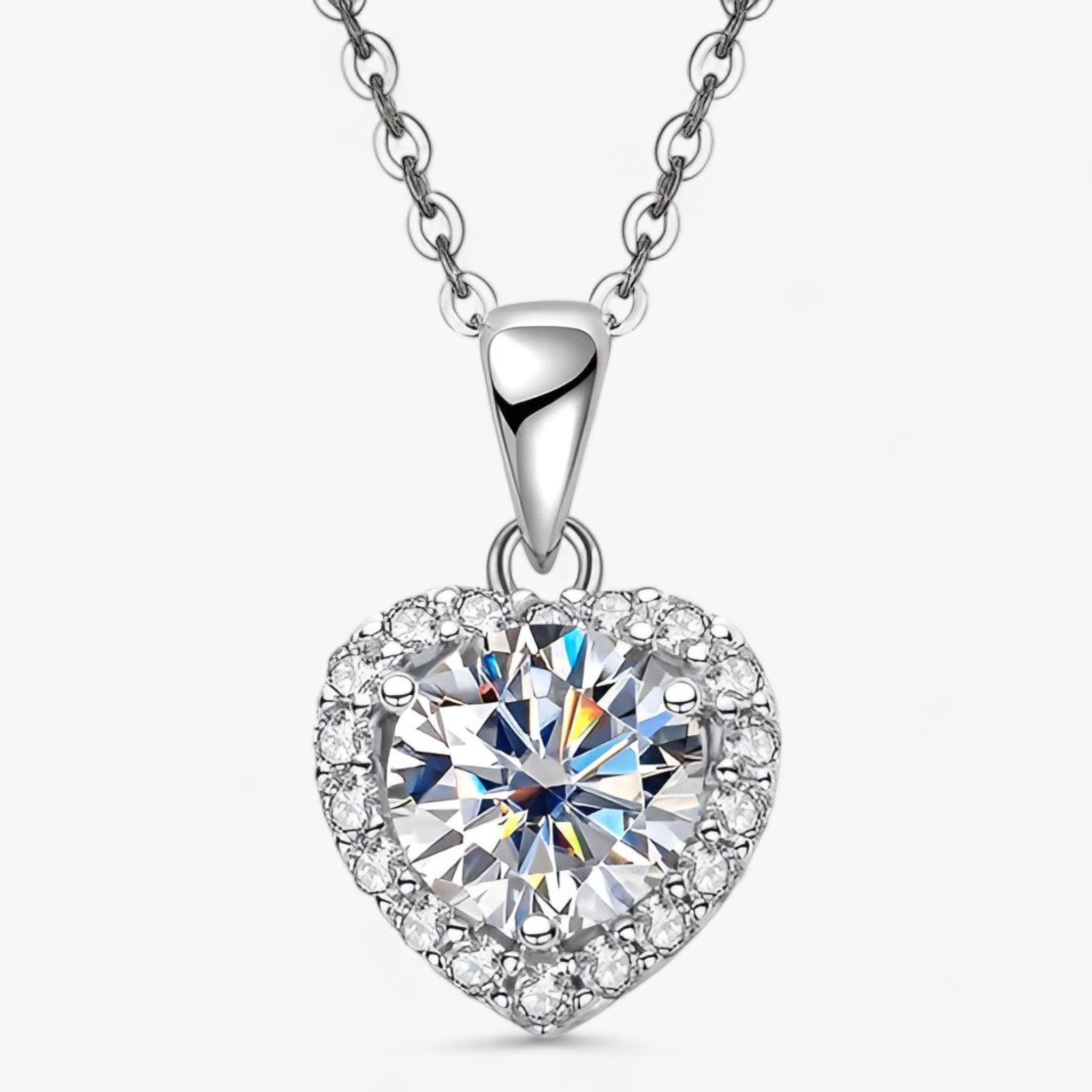 Moissanit-Herz-Anhänger-Kette – Amouria | Shop Nory