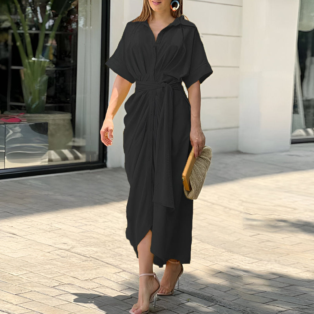 Midikleid mit Bindegürtel