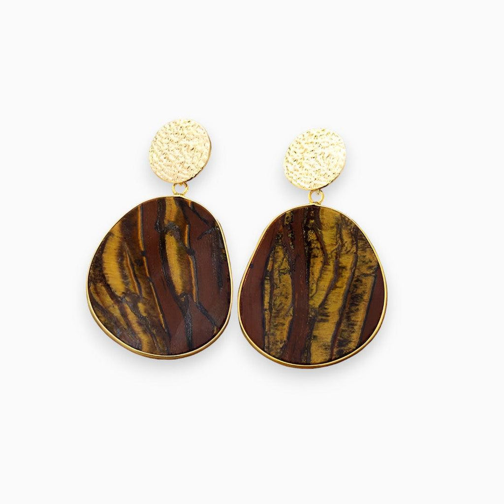 Stilvolle Lapis- und Tigerauge-Ohrringe - Althea | Shop Nory