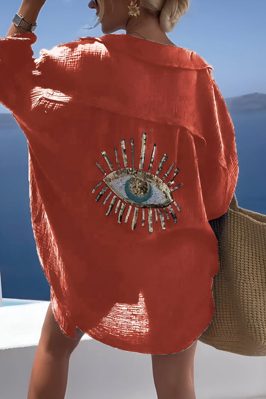 Evil Eye Perlen-Polo Button Down