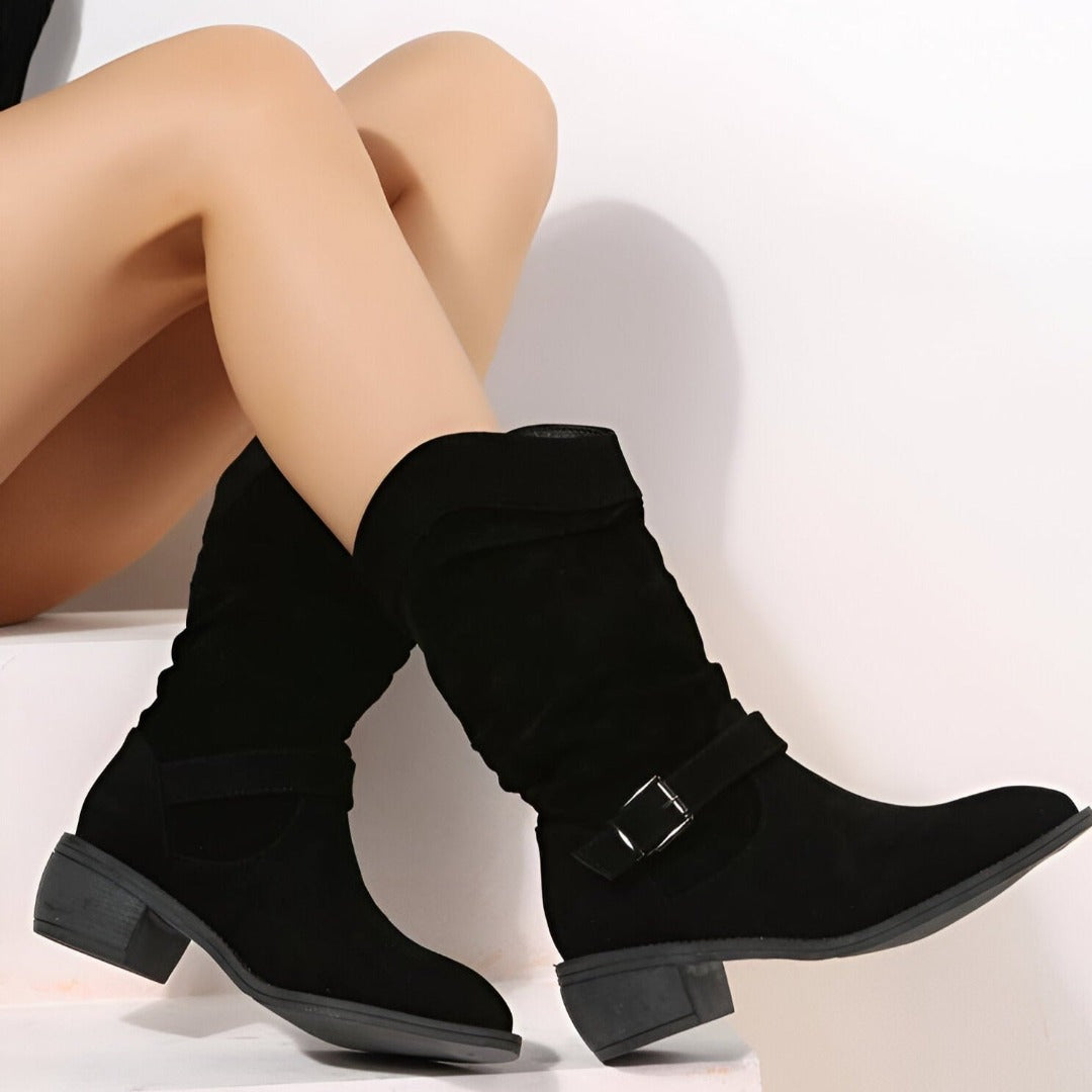 Damen Kunst-Wildleder Stiefel mit Plüsch & Komfort | ShopNory