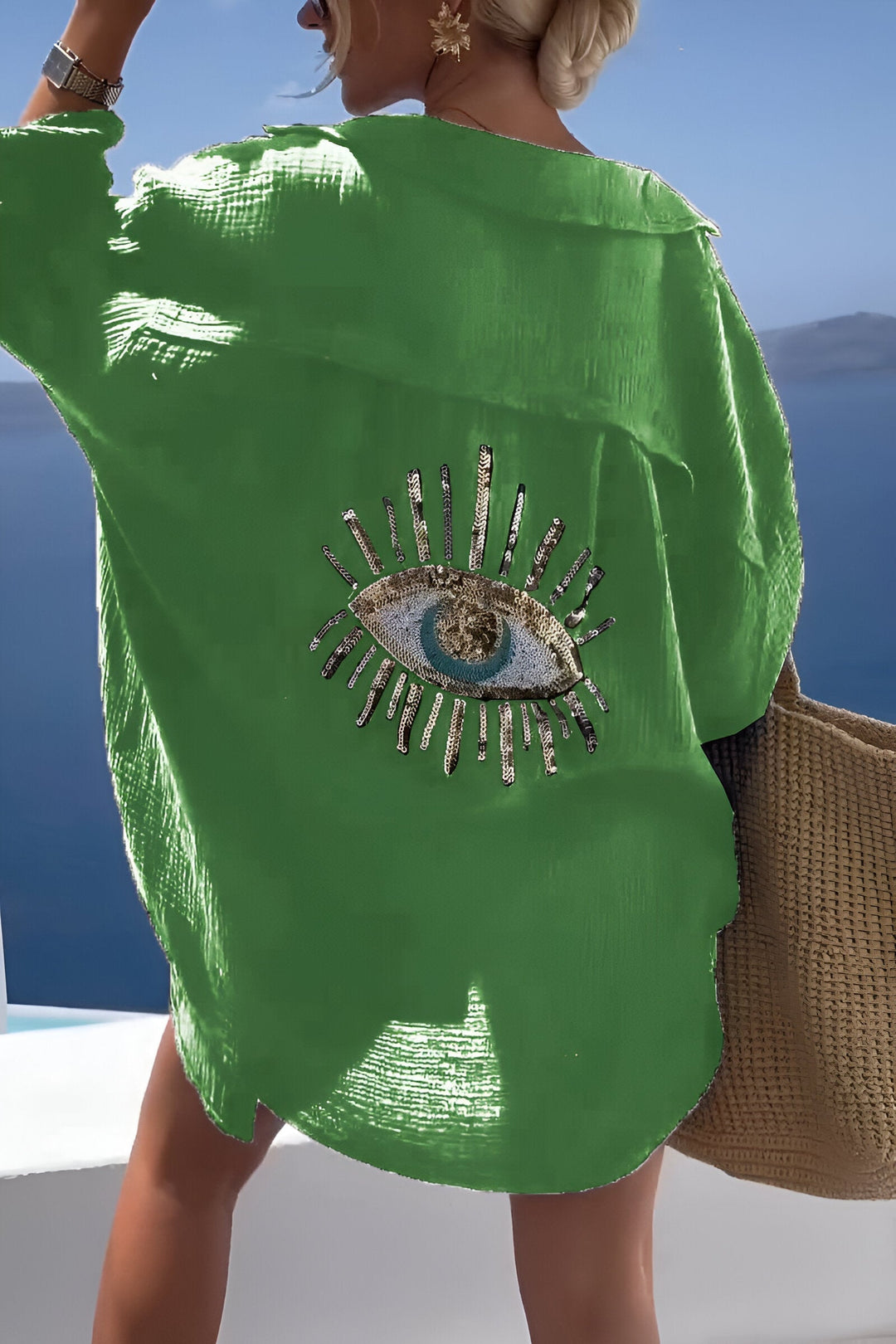 Evil Eye Perlen-Polo Button Down