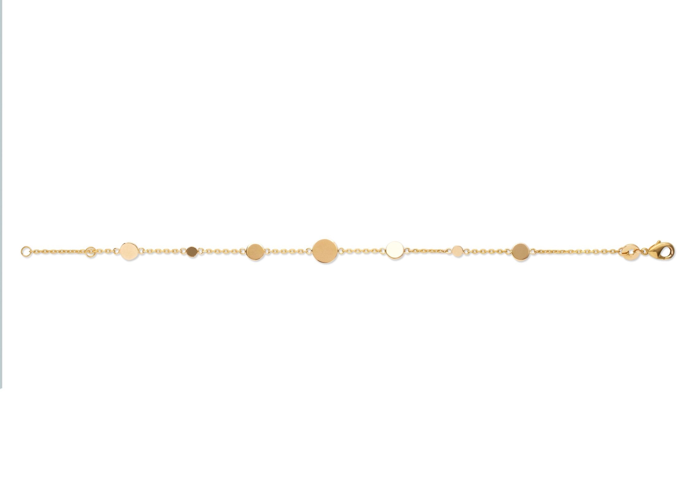 Armband mit 7 Plättchen vergoldet - Boho Armband für Damen | Shop Nory