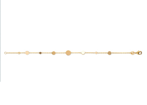 Armband mit 7 Plättchen vergoldet - Boho Armband für Damen | Shop Nory