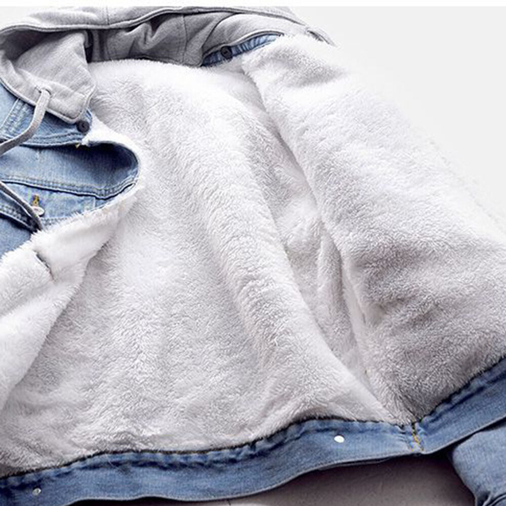 Shopnory | Plus Size Kapuzen-Denimjacke - Stilvoll & Bequem