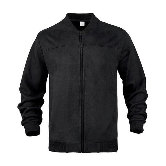 Leichte Übergangsjacke für Männer im Wildleder-Look mit Stehkragen