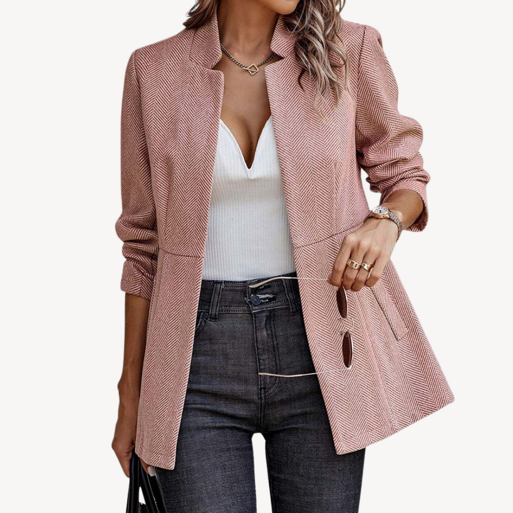 Damen Fischgrät Blazerjacke