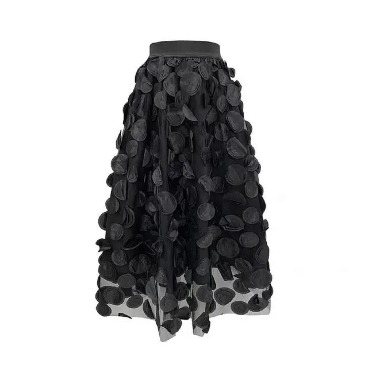 Schicker Damen Rock aus Polka Dot & Tüll-Patchwork | ShopNory