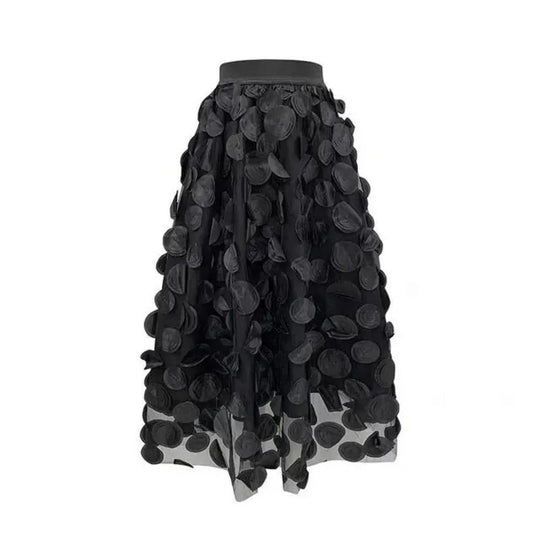 Schicker Damen Rock aus Polka Dot & Tüll-Patchwork | ShopNory