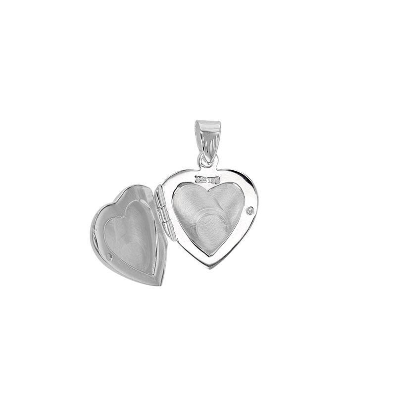 Lange Kette mit Herz Foto Medaillon aus Silber | Shop Nory