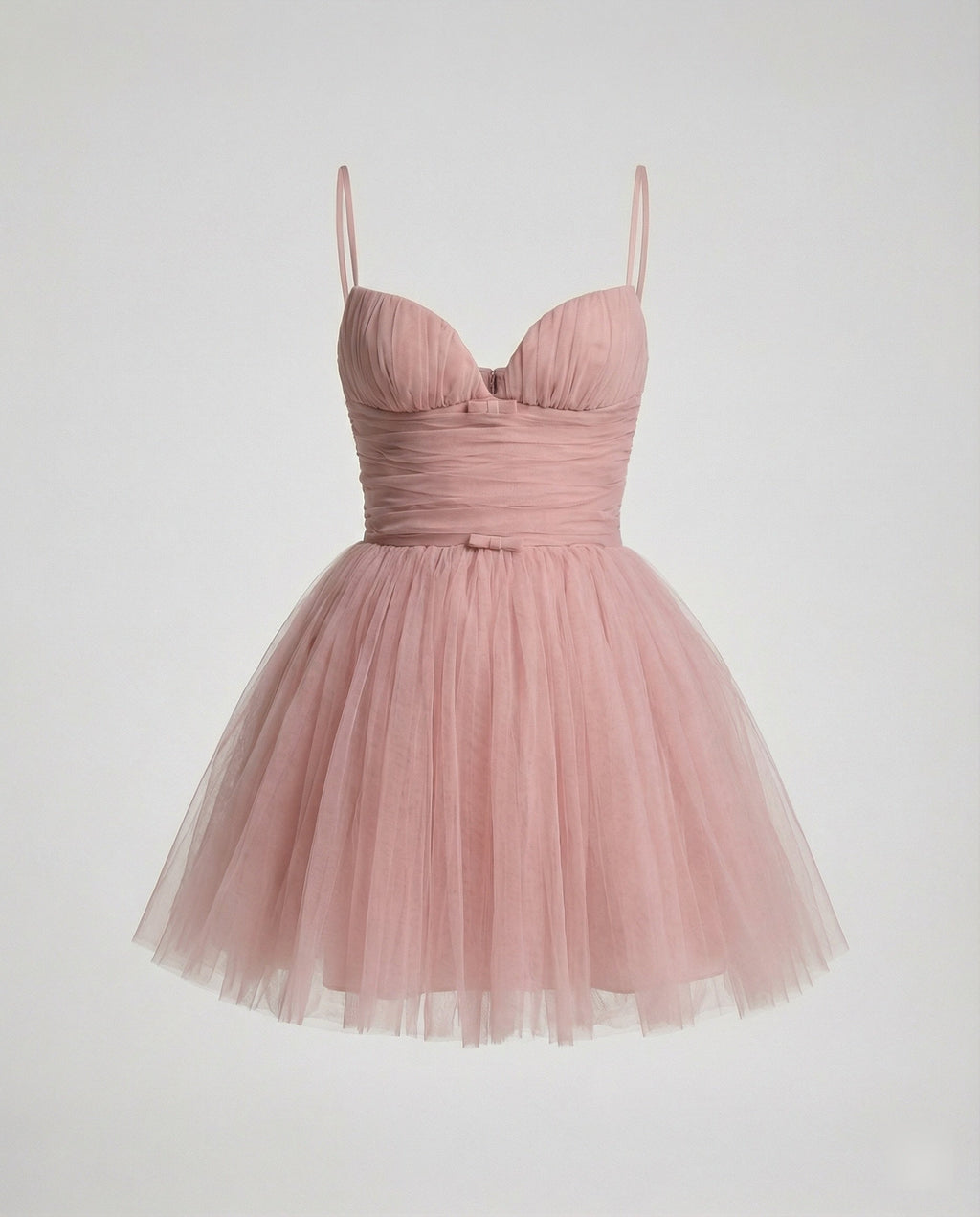 Damen Tüll Minikleid mit Herz-Ausschnitt