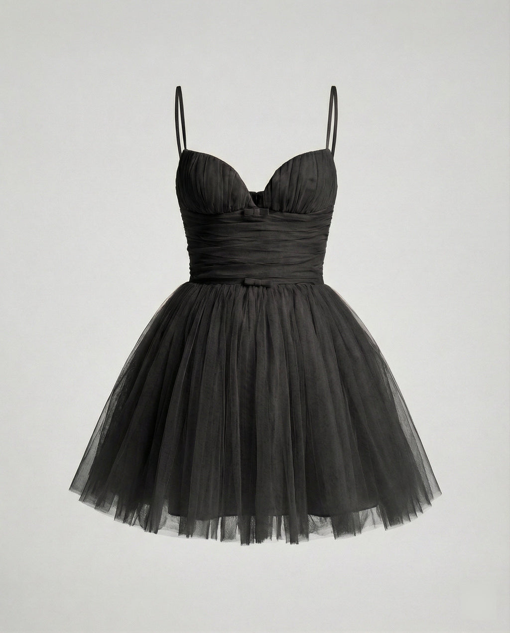 Damen Tüll Minikleid mit Herz-Ausschnitt
