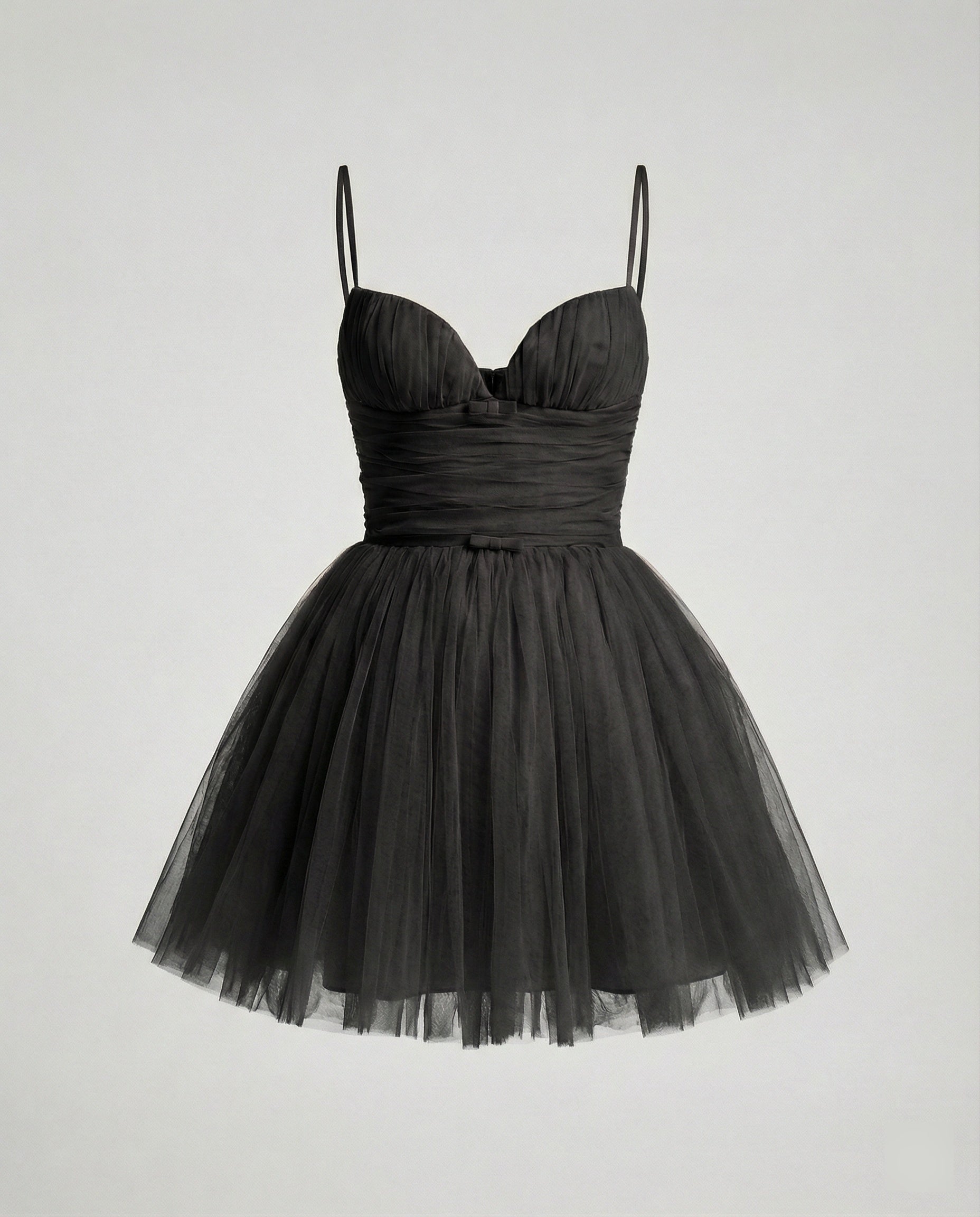 Damen Tüll Minikleid mit Herz-Ausschnitt