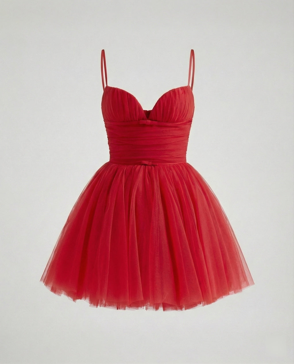 Damen Tüll Minikleid mit Herz-Ausschnitt
