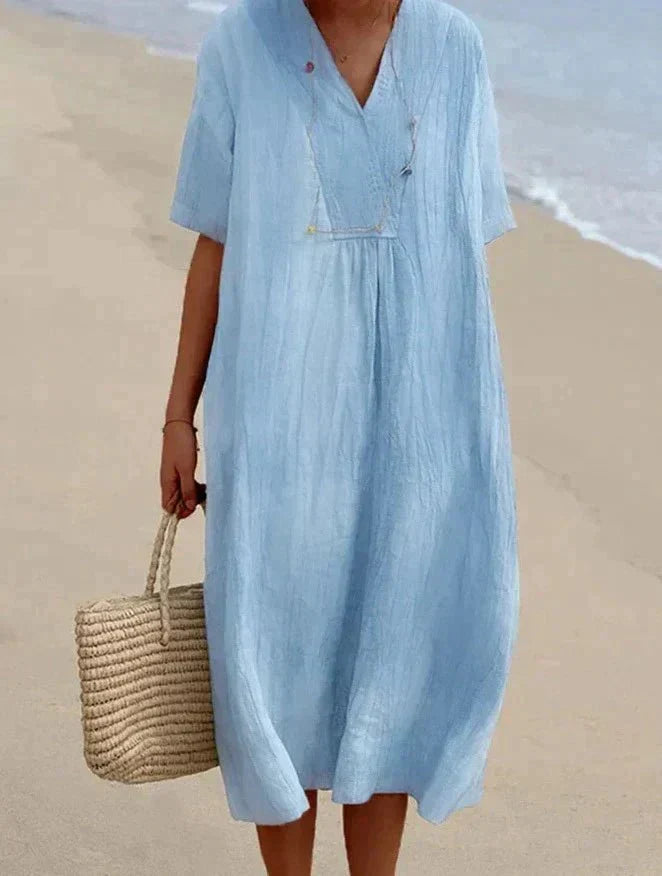 ShopNory | Baumwoll Leinen Sommerkleid