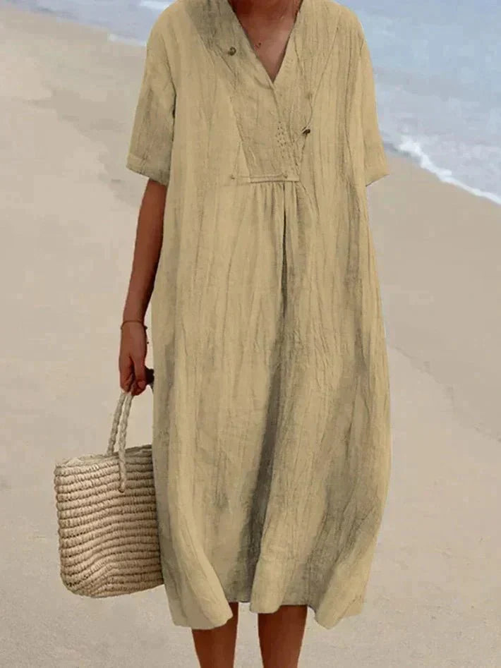 ShopNory | Baumwoll Leinen Sommerkleid