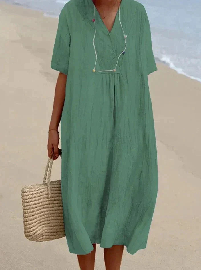 ShopNory | Baumwoll Leinen Sommerkleid