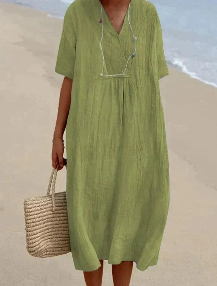 ShopNory | Baumwoll Leinen Sommerkleid
