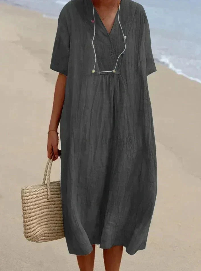 ShopNory | Baumwoll Leinen Sommerkleid