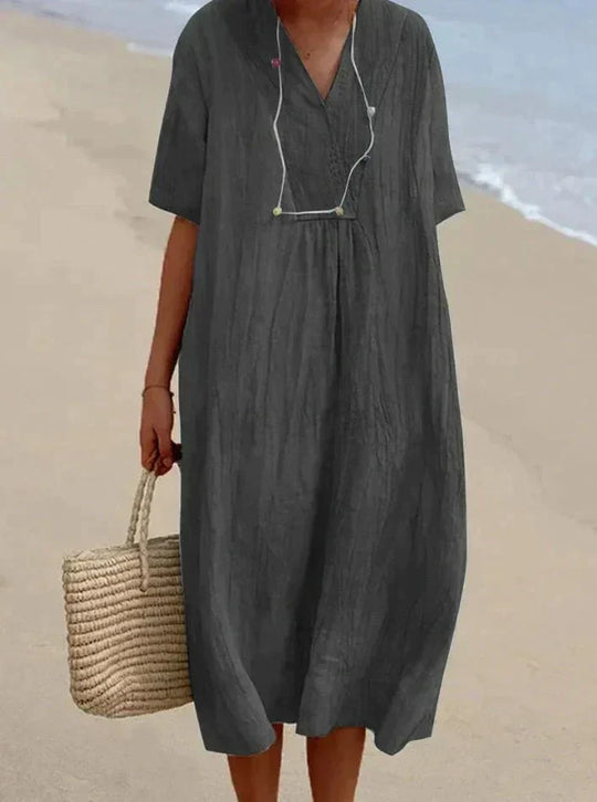 ShopNory | Baumwoll Leinen Sommerkleid
