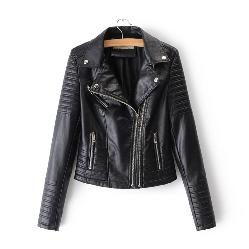 Shopnory | Lyrica Enganliegende Motorradjacke mit Reißverschluss für Damen