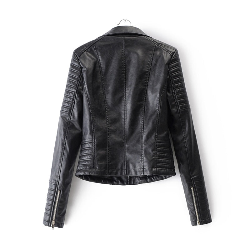Shopnory | Lyrica Enganliegende Motorradjacke mit Reißverschluss für Damen