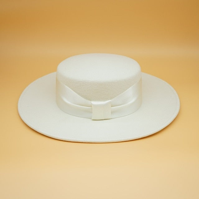 Schleife Weißer Wollhut